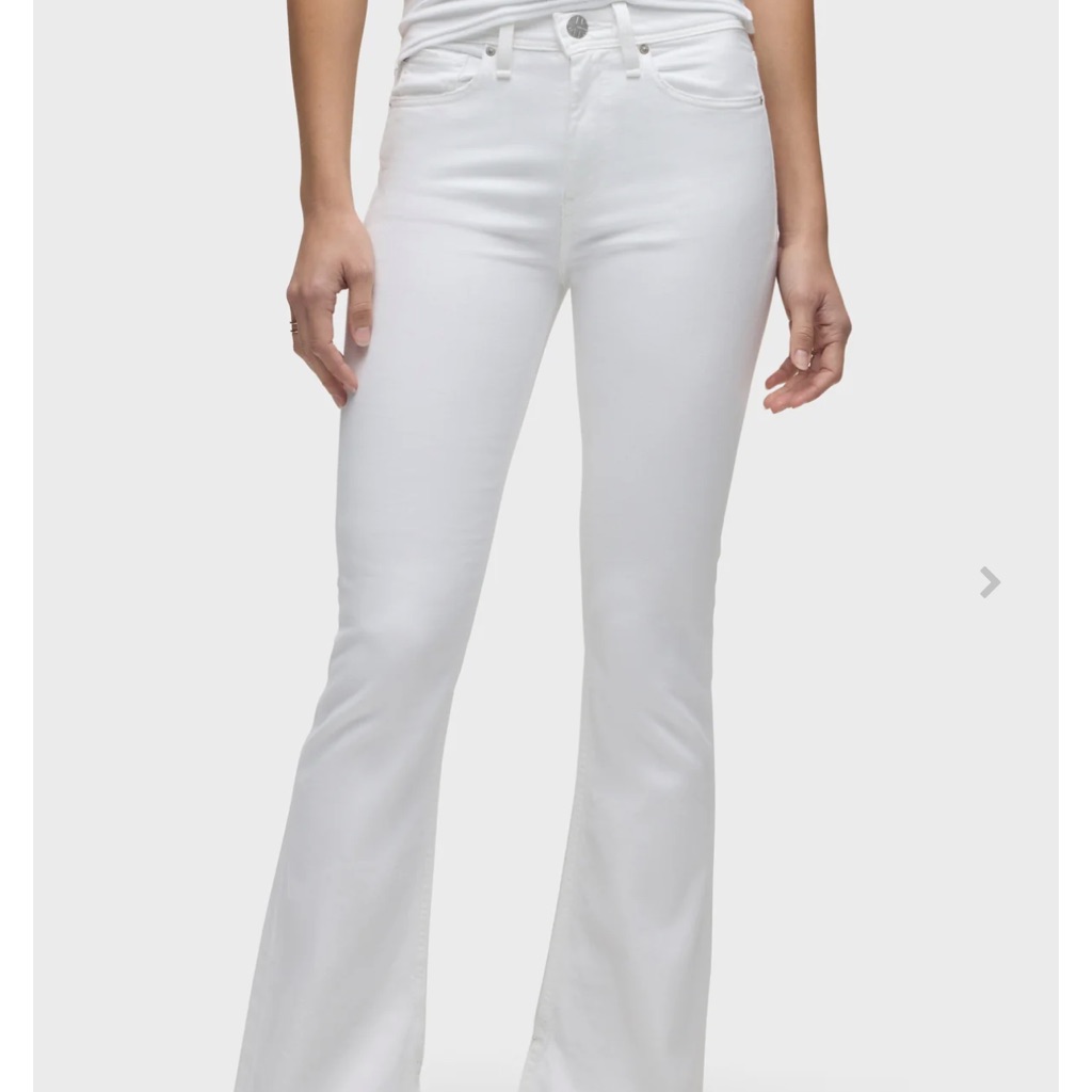 Hudson Jeans White Flare Jeans W/Slit